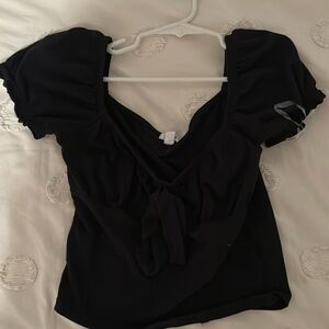 garage black cropped top